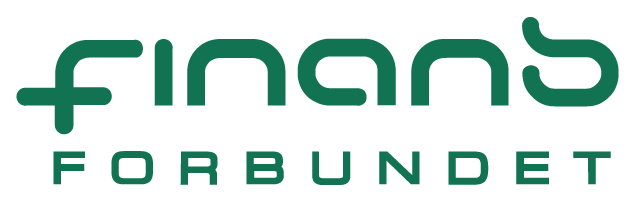 Finansforbundet sin logo. Grønn skrift.